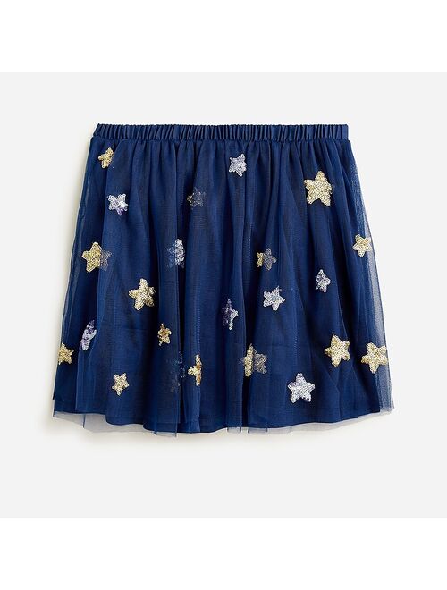 J.Crew Girls' tulle skirt with star sequins