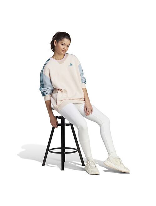Womens adidas Essentials 3-Stripes Oversized Fleece Sweatshirt