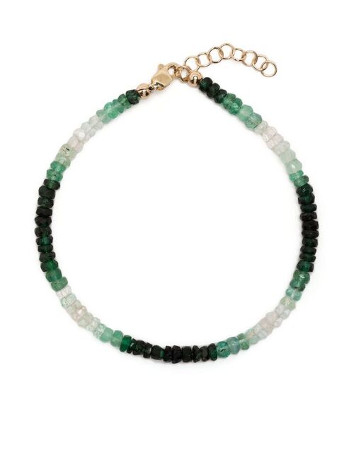 Roxanne First 9kt white gold emerald beaded bracelet
