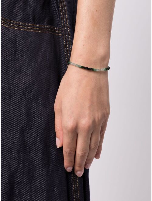 Roxanne First 9kt white gold emerald beaded bracelet