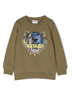 Kids tiger-print stretch-cotton sweatshirt