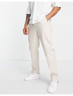 straight lightly quilted pants in stone