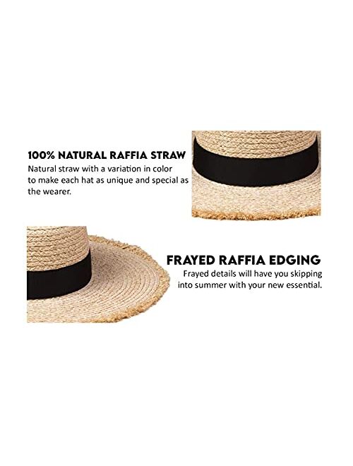 Lack of Color Women's Ventura Raffia Straw Wide-Brimmed Boater Hat