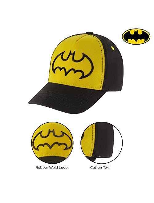 DC Comics Baseball Cap, Batman Adjustable Toddler 2-4 Or Boy Hats for Kids Ages 4-7