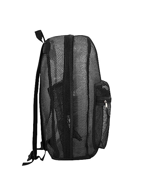 Trail Maker Transparent Mesh Backpacks for School Kids, Beach, Travel - Mesh See Through Backpack with Padded Straps Large