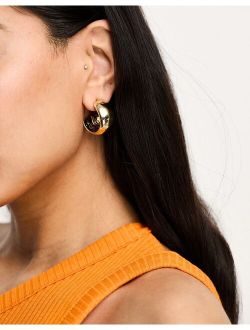 DesignB London thick hoop earrings in gold