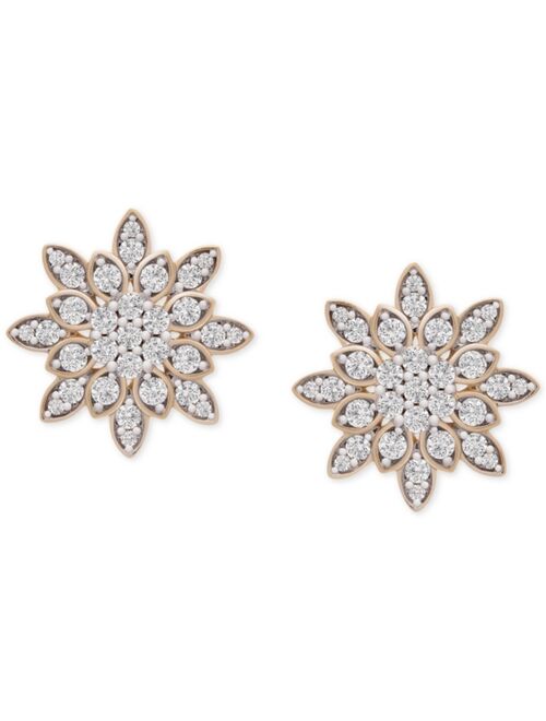 Wrapped in Love Diamond Snowflake Stud Earrings (1/2 ct. t.w.) in 14k Gold, Created for Macy's