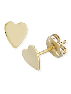 Macy's Flat Heart Stud Earrings in 14k Yellow Or White Gold