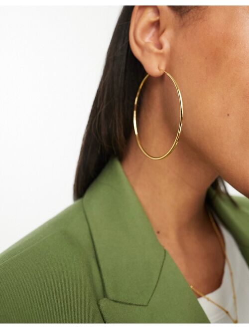 ASOS DESIGN 14k gold plated 65mm skinny hoop earrings