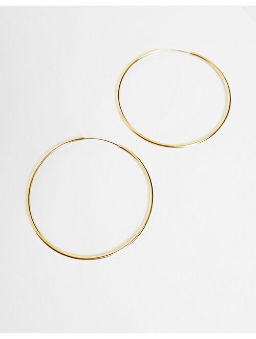 ASOS DESIGN 14k gold plated 65mm skinny hoop earrings
