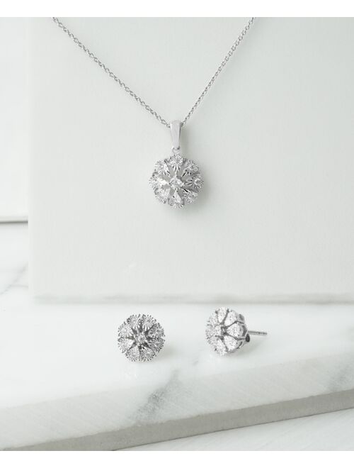 Macy's Diamond Flower Stud Earrings (1/10 ct. t.w.) in Sterling Silver