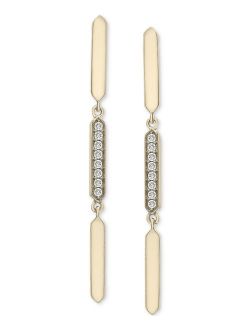 Wrapped Diamond Linear Drop Earrings (1/10 ct. t.w.) in 14k Gold, Created for Macy's
