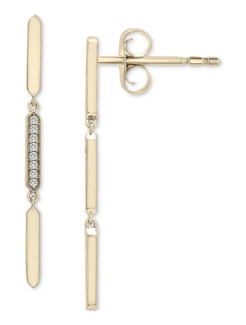 Wrapped Diamond Linear Drop Earrings (1/10 ct. t.w.) in 14k Gold, Created for Macy's