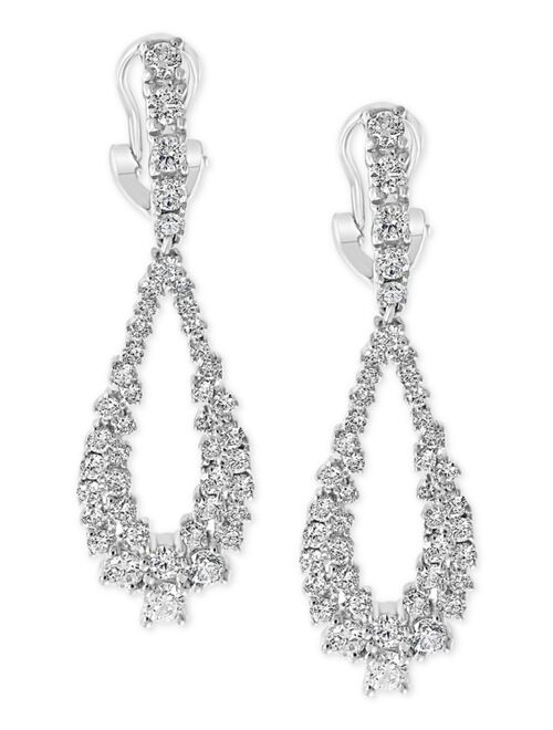 EFFY Collection EFFY Diamond Cluster Teardrop Drop Earrings (2-1/6 ct. t.w.) in 14k White Gold