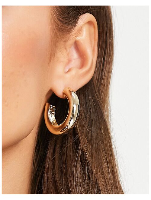 Topshop premium chunky hoops in gold