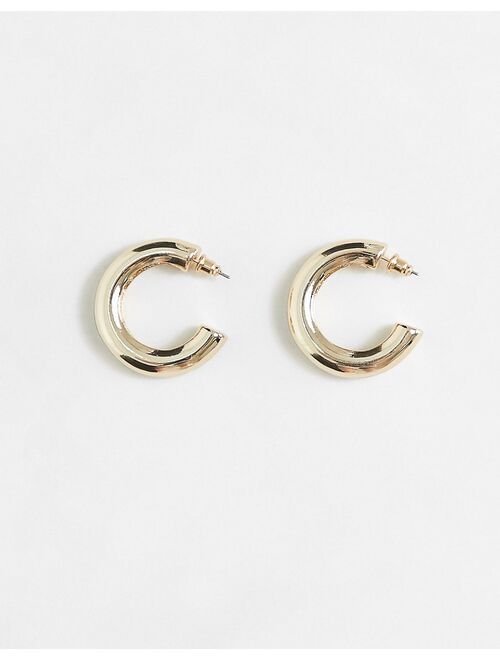 Topshop premium chunky hoops in gold