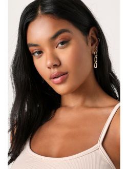 Thinking About Me Gold Chain Link Drop Earrings
