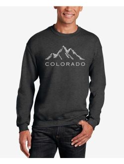 LA Pop Art Men's Word Art Crewneck Colorado Ski Towns Sweatshirt