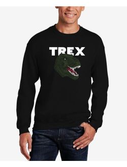 LA Pop Art Men's Word Art T-Rex Head Crewneck Sweatshirt