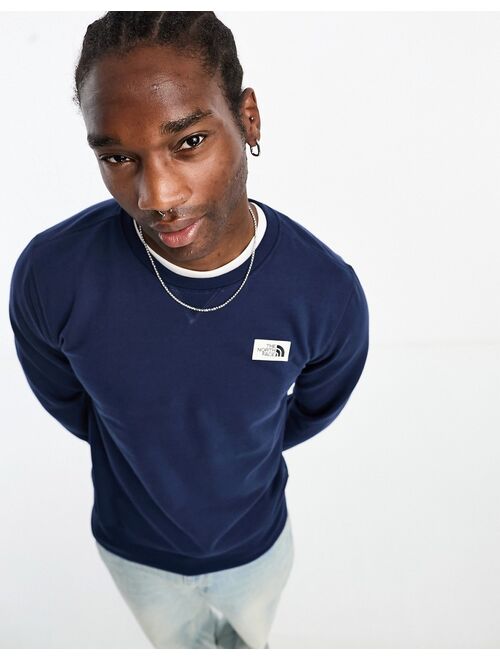 The North Face Heritage logo patch sweatshirt in navy