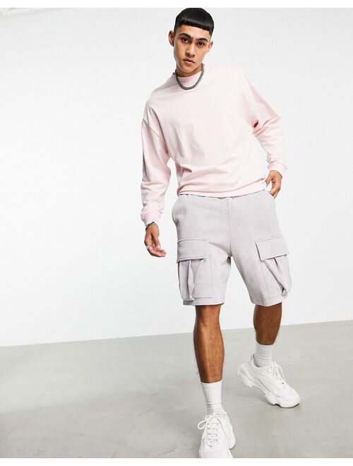 ASOS DESIGN lightweight oversized sweatshirt in pink