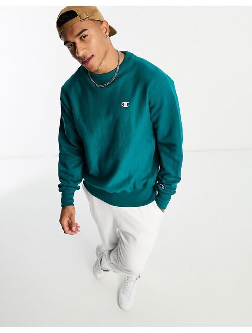 Champion Reverse Weave crew sweatshirt in teal