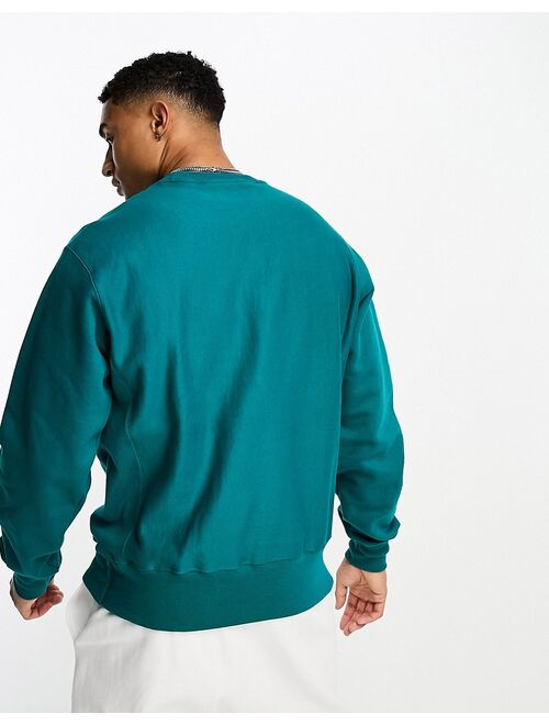 Champion Reverse Weave crew sweatshirt in teal