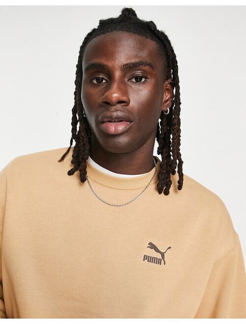 Puma Classics safari back print sweatshirt in tan - Exclusive to ASOS