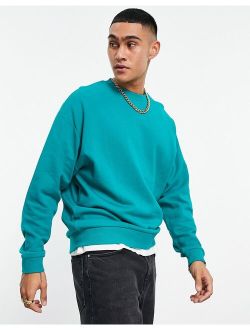 oversized sweatshirt in teal green