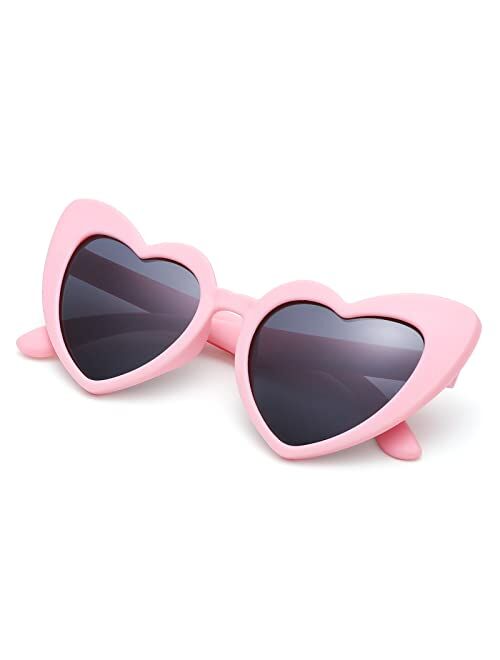 COASION Kids Polarized Heart Girls Sunglasses for Toddler Bendable Sunglasses Shades Age 2-8