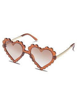 Braylenz Heart Shaped Anti-UV Kids Sunglasses, Toddler Baby Girl Boy Eyewear Glasses for Party Photography Outdoor Beach