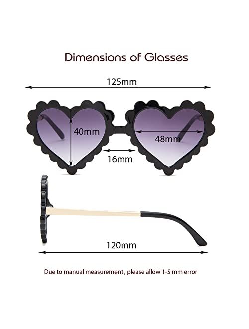 Braylenz Heart Shaped Anti-UV Kids Sunglasses, Toddler Baby Girl Boy Eyewear Glasses for Party Photography Outdoor Beach