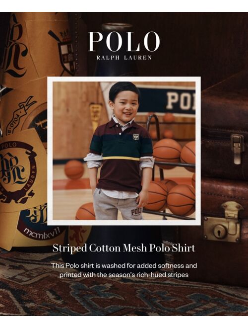 POLO RALPH LAUREN Toddler and Little Boys Striped Cotton Mesh Polo Shirt