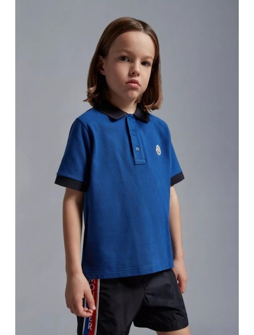 Moncler Enfant logo-patch polo shirt