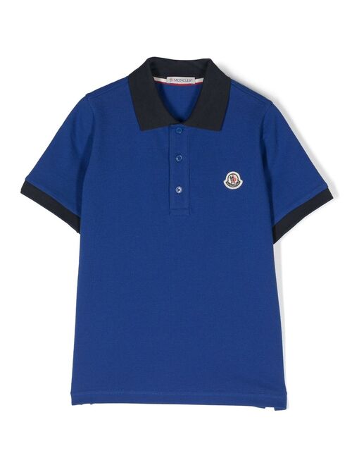 Moncler Enfant logo-patch polo shirt