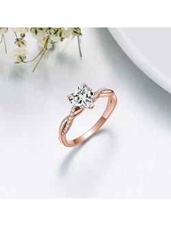 SISGEM Heart Cut Infinity Twist Engagement Rings for Women,10K 14K 18K Solid Gold 1.3 cttw. Moissanite Rings Engagement Wedding Anniversary Promise Bridal Bands with Engr