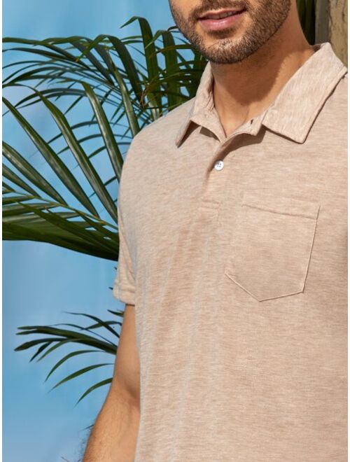 Manfinity Basics Men Patch Pocket Solid Polo Shirt