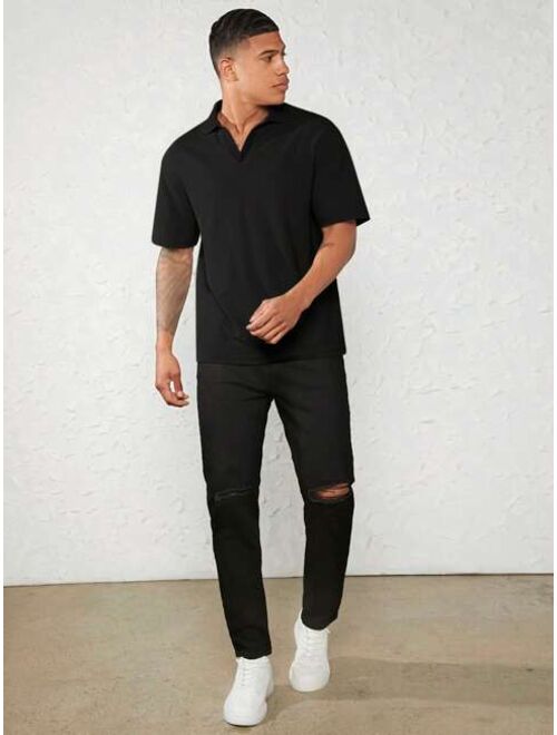 Manfinity Basics Men Cotton Solid Polo Shirt