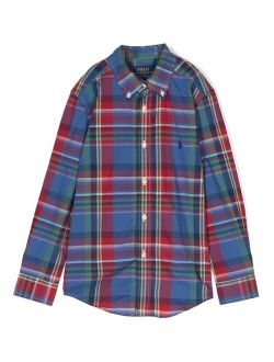 Ralph Lauren Kids Polo Pony-embroidered checkered shirt