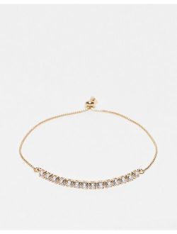 bracelet with cubic zirconia cupchain in gold tone