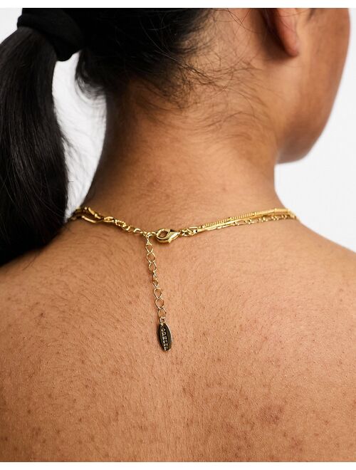 Orelia gold plated multirow coin necklace
