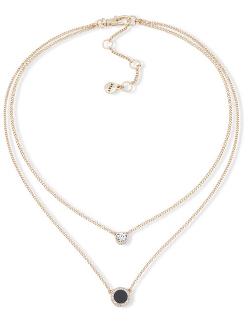 DKNY Gold-Tone Stone & Crystal Layered Pendant Necklace, 16" + 3" extender