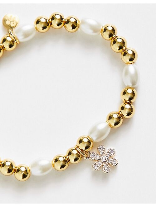 Petit Moments Petit Moment divinity beaded charm bracelet in white and gold