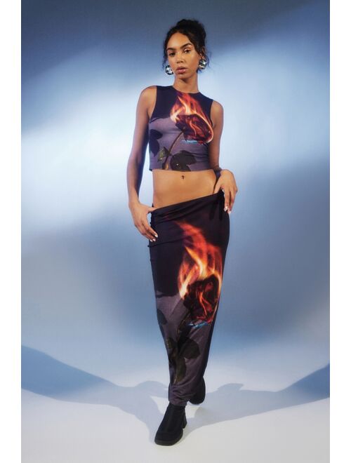 Jaded London Flaming Rose Maxi Skirt
