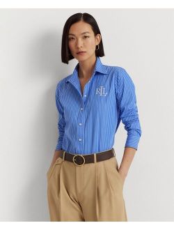 LAUREN RALPH LAUREN Women's Striped Cotton Broadcloth Shirt, Regular & Petite