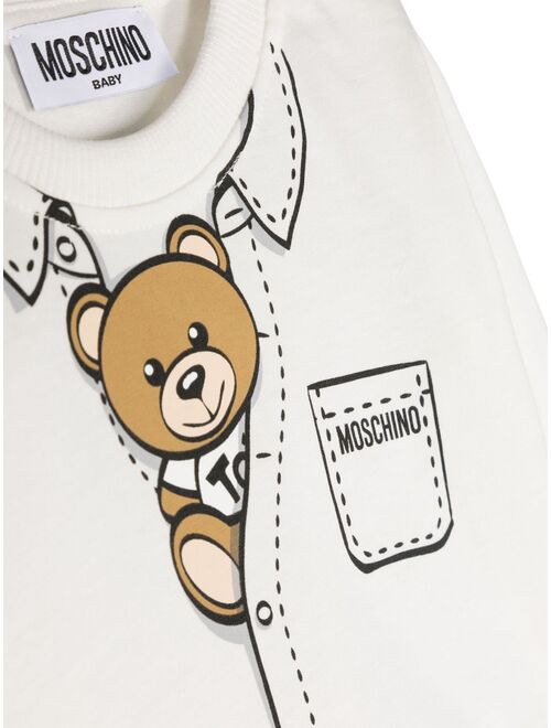 Moschino Kids Teddy Bear-motif cotton sweatshirt