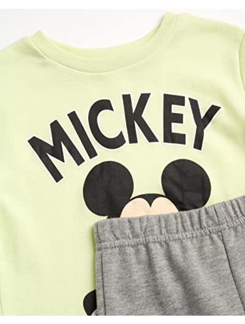 Disney Boys' T-Shirt and Fleece Jogger Set: Mickey Mouse & Lion King Pants Set (12M-7)