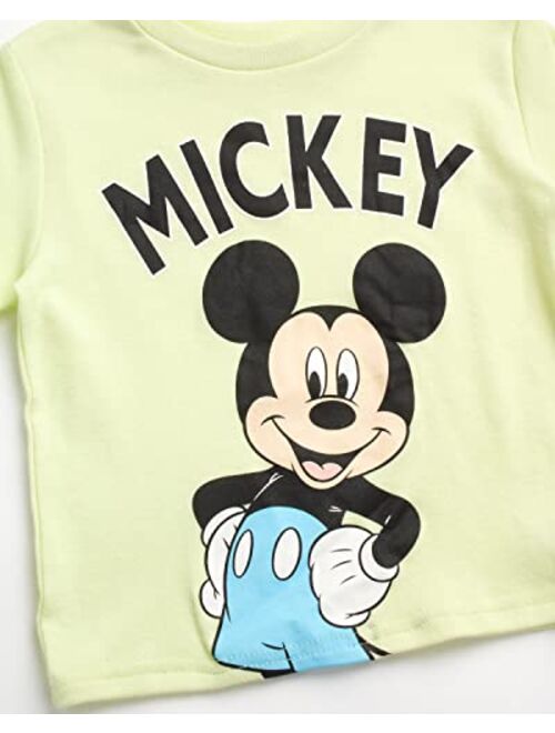 Disney Boys' T-Shirt and Fleece Jogger Set: Mickey Mouse & Lion King Pants Set (12M-7)
