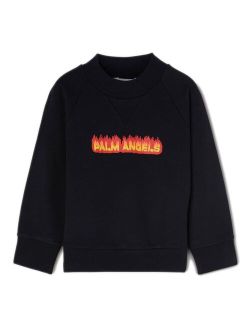Kids Flames logo-print sweatshirt