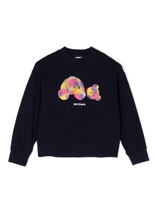 Palm Angels Kids logo-print cotton sweatshirt